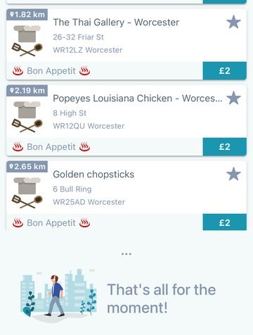 Mystery shopping app listing local restaurant visits paying £2 each